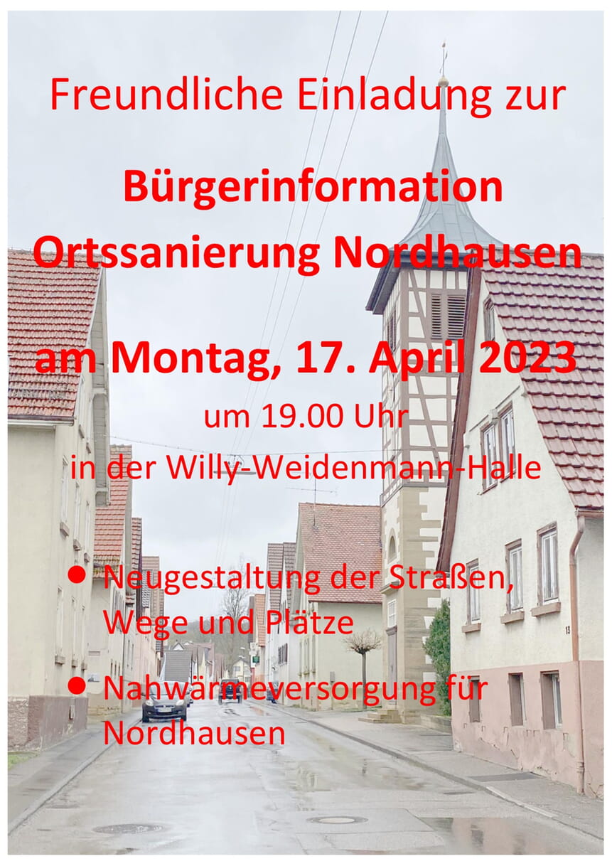 Bild von Plakat Bürgerinformation Ortssanierung Nordhausen
