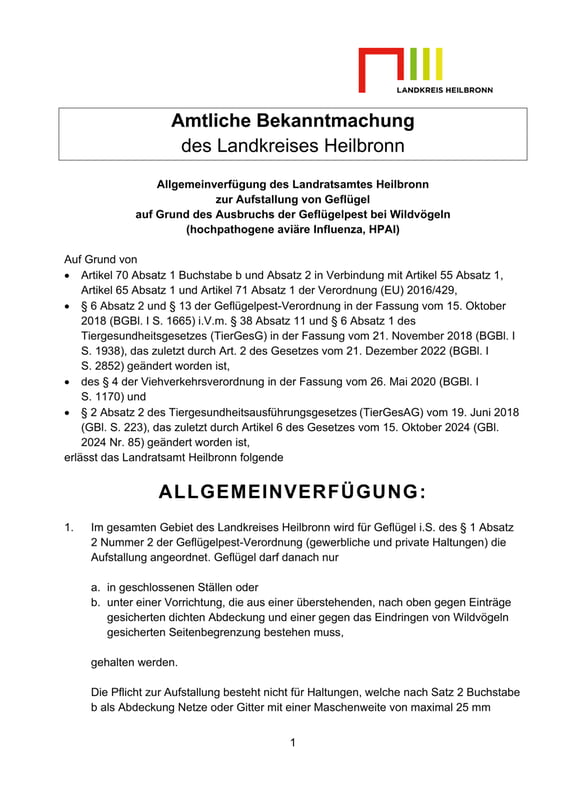 Allgemeinverfügung
