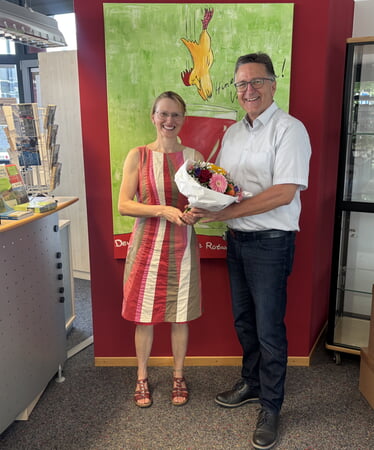 Sabine Hübl und BM Volker Schiek