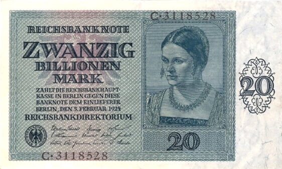 Inflationsgeldscheine in Billionenh&ouml;he