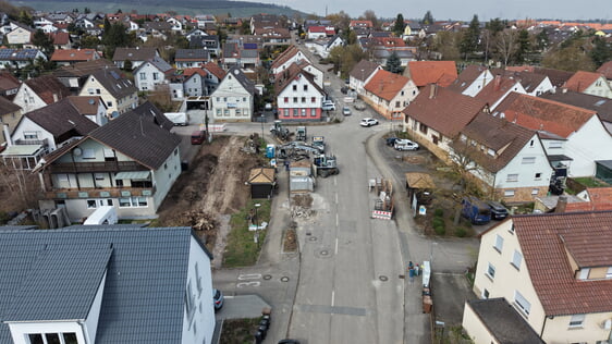 Die Vorbereitungsarbeiten f&uuml;r die Umgestaltung des Kelterplatzes laufen