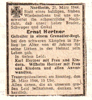 F&uuml;r jeden Gefallenen wurde ein Ged&auml;chtnisgottesdienst abgehalten