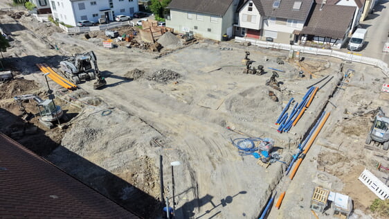 Das Foto zeigt den Umfang der Bauarbeiten im ersten Abschnitt.