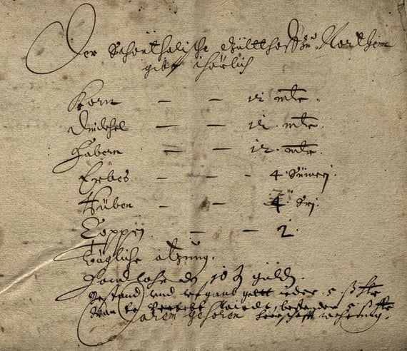 Bild Schriftstück Gült 1662