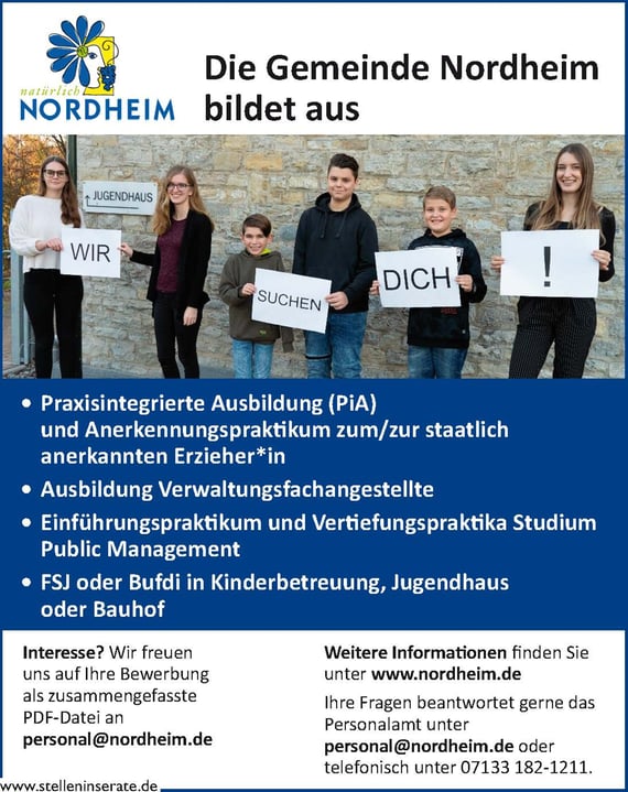 Bild Stellenausschreibung Ausbildung