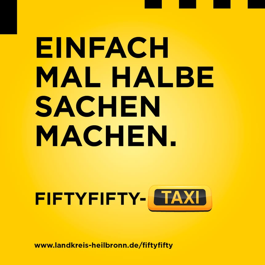 Einfach mal halbe Sachen machen. FiftyFifty-Taxi