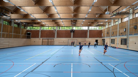 Bild Sporthalle mit Handballerinnen