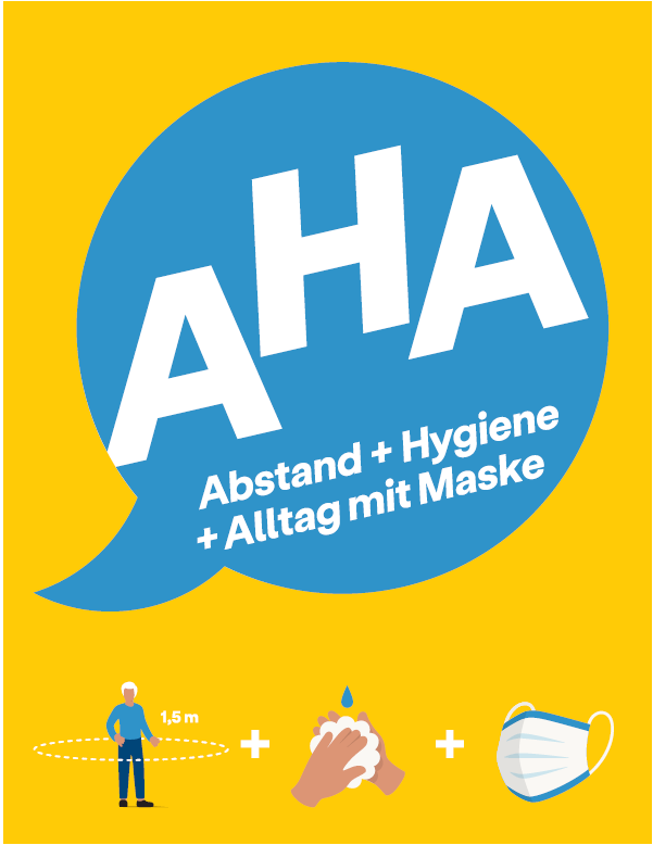 AHA: Abstand - Hygiene - Alltag mit Maske