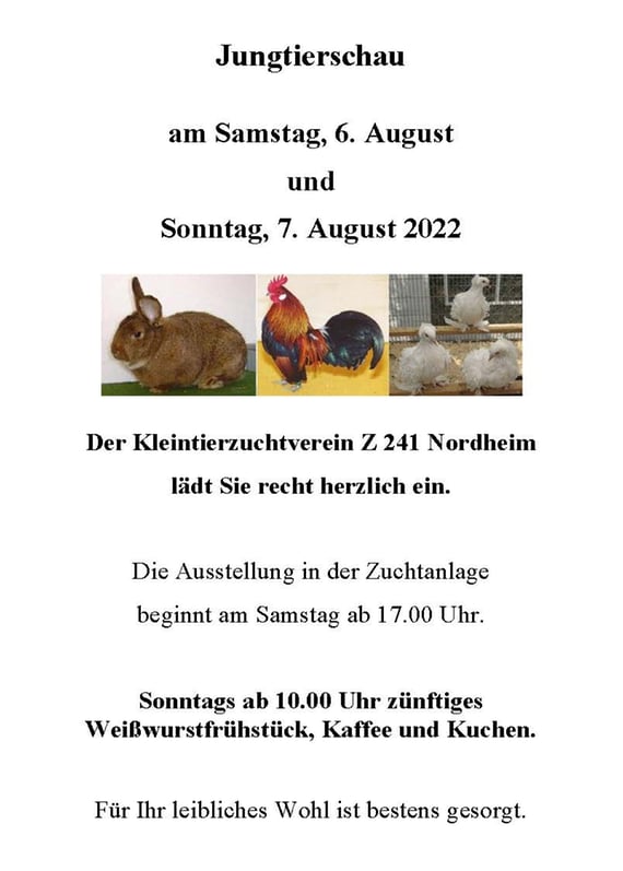 Bild Plakat Jungtierschau