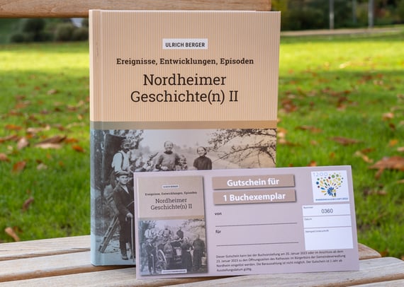 Bild Buch und Gutschein Nordheimer Geschichten II