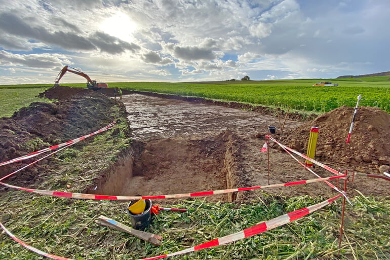 Bisher ohne Funde: die archäologischen Voruntersuchungen auf der Trasse der künftigen Süddeutschen Erdgasleitung SEL