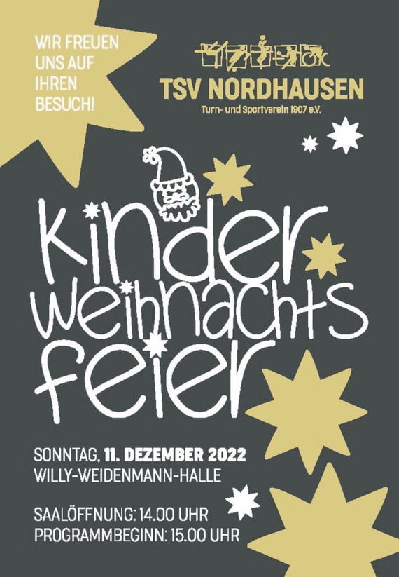 Plakat Kinderweihnachtsfeier TSV Nordhausen