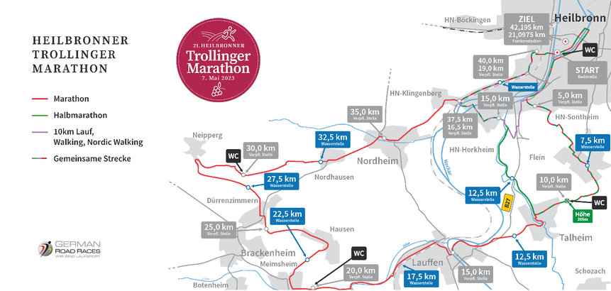 Trollinger Marathon Streckenführung