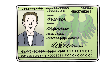 Ausweis: Portr&auml;t eines Mannes, Wappen mit Adler, Nummer 4892765301